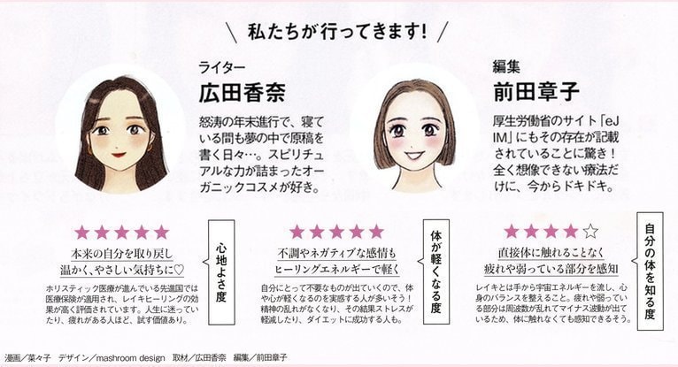 レイキヒーリング体験レポートを行ったライターと編集者（東京赤坂）