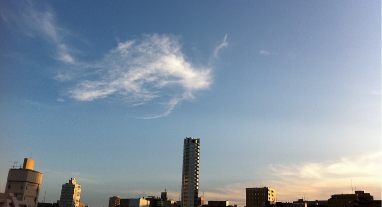 サロンから見えた竜のような雲